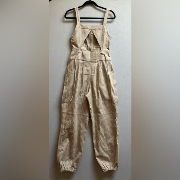Tularosa Revolve Nora Jumpsuit in Almond Stripe Sz S - Picture 3 of 15